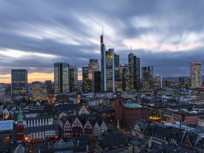 Lindner Hotel Frankfurt Main Plaza: city skyline under white clouds during daytime