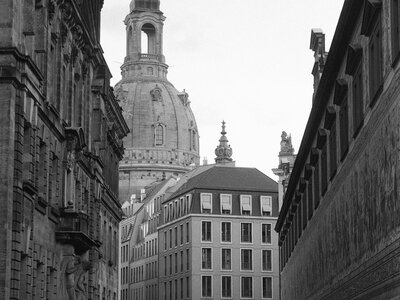 Fürstenzug: a black and white photo of a cobblestone street