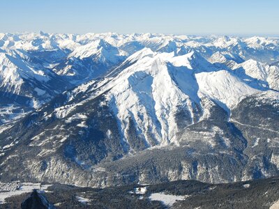 Zugspitze: a mountain range covered in snow
