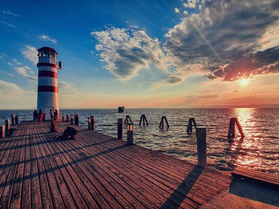 Podersdorf am See Lighthouse: Sunset at the Lake