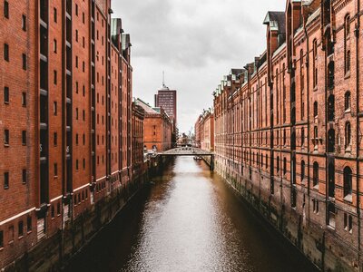 HafenCity: brown and white concrete building