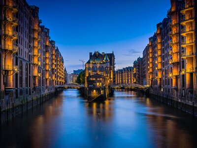 Warehouse District: This photo was taken in the “Warehouse District” District in Hamburg (Germany). On midday this place looks kind of boring but in the late evening, the lights go on and the place turns into a great photo spot.