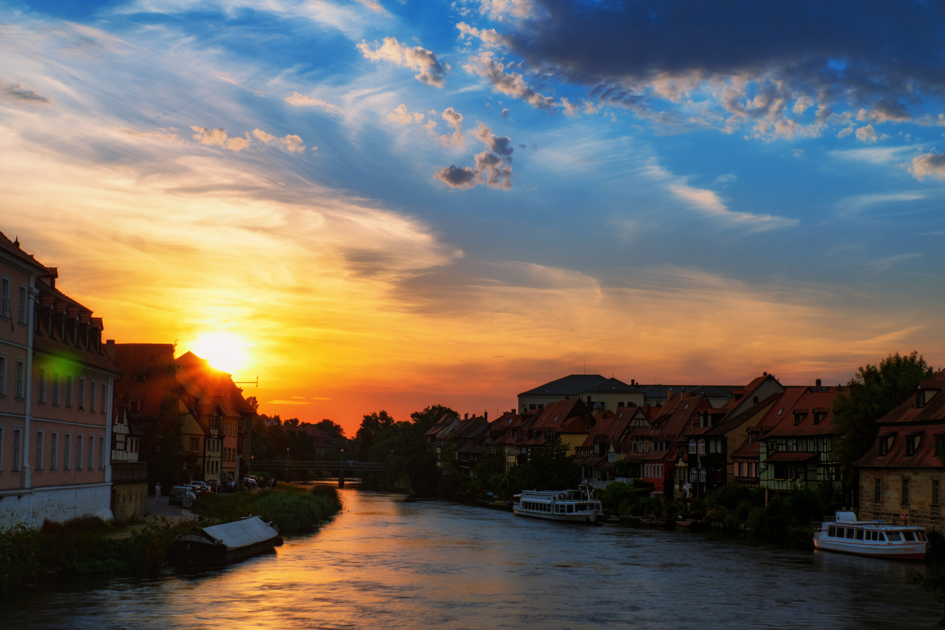Fotospot untere Brücke: Sonnenuntergang an der Regnitz