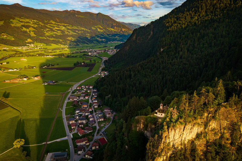 Sonnenuntergang über Maria Brettfall