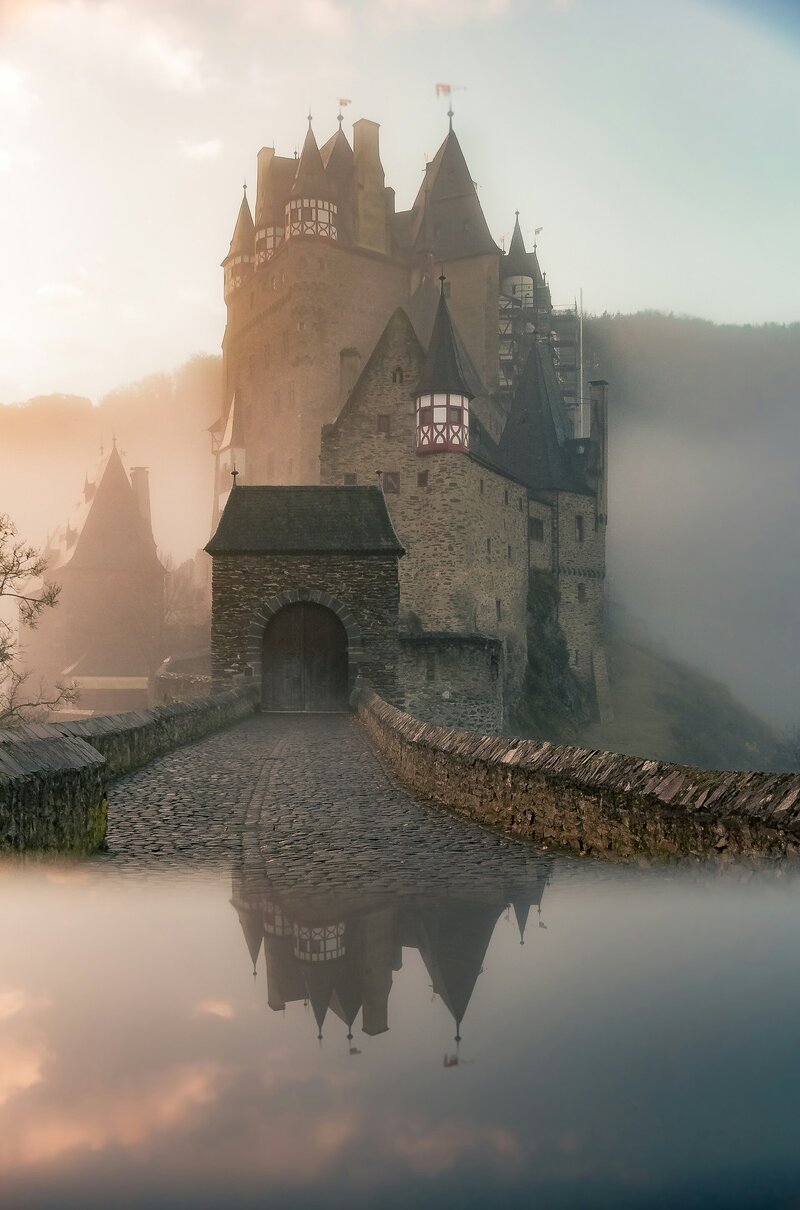 We woke up at 3am so we could drive to Germany. We arrived just in time for sunrise and that’s how this shot came to live. The reflection was made with the reflection of the screen of my phone.