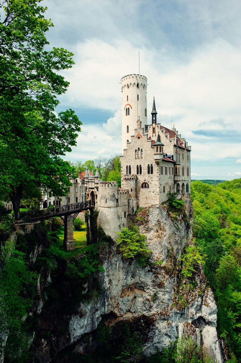 View of Lichtenstein Castle on a Clear Day.
