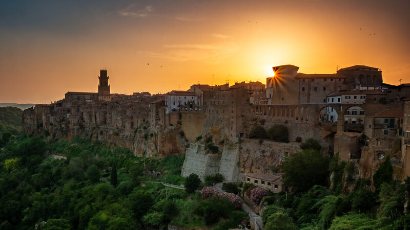 Sonnenuntergang über Pitigliano