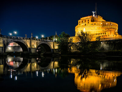 Tiber Riverbank: Castel Sant'Angelo with Sant'Angelo Bridge