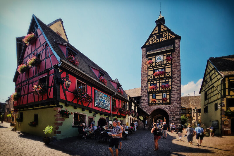 Bunte Häuser in Riquewihr