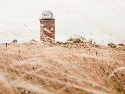 Kap Arkona Peilturm: brown grass field under white sky